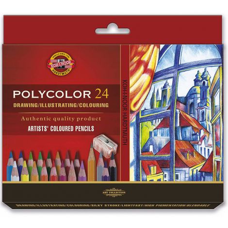 Kredki ołówkowe Koh-i-Noor Polycolor, 24 kolory